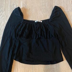 Reformation Black Long Sleeve Blouse